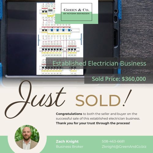 Just sold: Established electrician business, $360,000