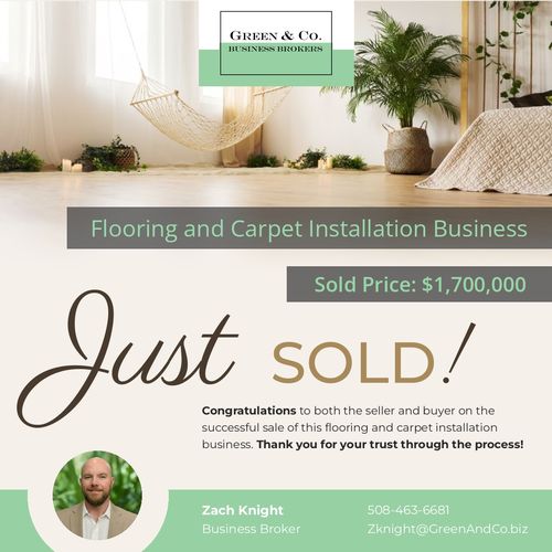 Just sold: Flooring and carpet installation business, $1,700,000