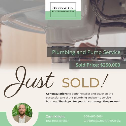 Just sold: Plumbing and pump service business, $250,000